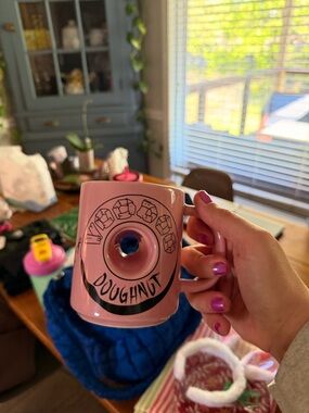 VOODOO Donut Pink Ceramic Coffee Mug